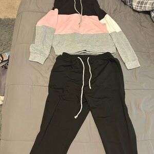 Black Sweatpants with Matching Sweatshirt (Sweat Set)